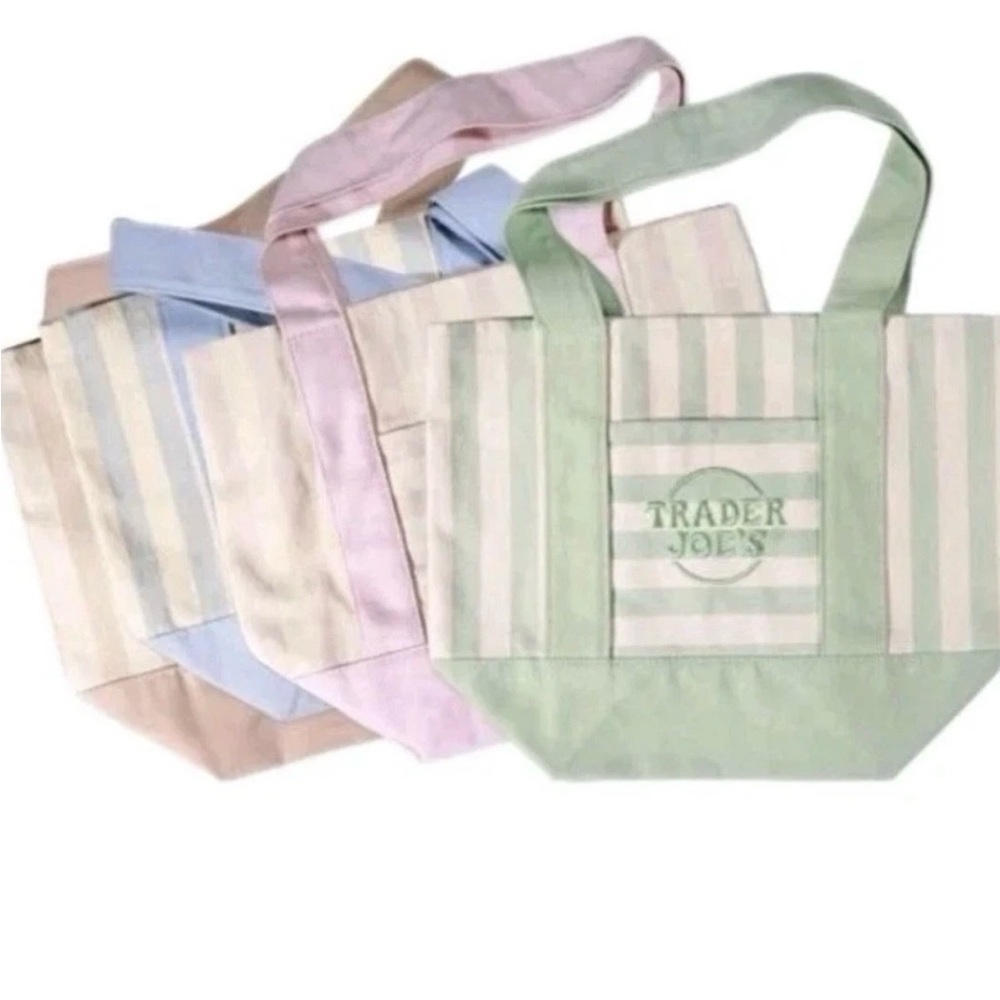 Trader Joe’s NWT set of mini striped canvas tote bags